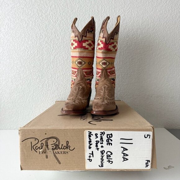 Rod Patrick Womens Cowboy Boots 11AAA Brown Navajo Blanket Western Cowgirl Studs - Picture 12 of 14
